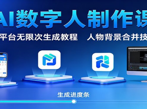 AI数字人制作课:双平台无限次生成教程,人物背景合并技巧