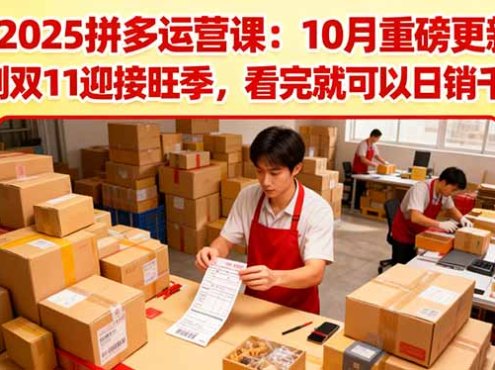 2025拼多多运营课:10月重磅更新:冲刺双11迎接旺季,看完就可以日销千单