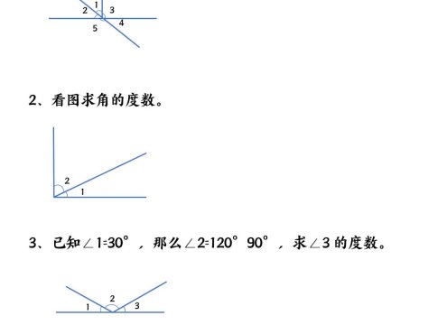 四上数学【求角的度数】必考重点空白版