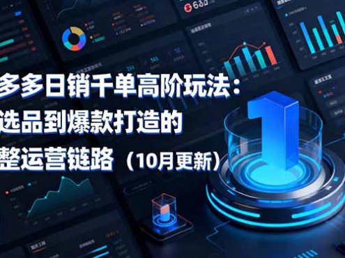 拼多多日销千单高阶玩法:从选品到爆款打造的完整运营链路(10月更新