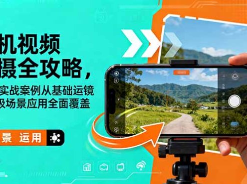 手机视频拍摄全攻略，150+实战案例从基础运镜到高级场景应用全面覆盖