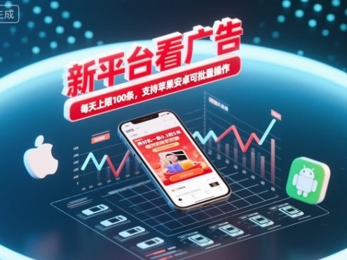 新平台看广告,养好机一条0.3到5米,每天上限100条,支持苹果安卓可批量操作