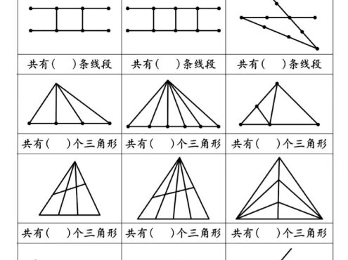 二上数学巧数图形专项练习+角的初步认识(10页)