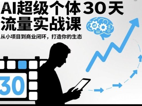 AI超级个体30天流量实战课,从小项目到商业闭环,打造你的生态