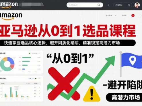 亚马逊从0到1选品课程,快速掌握选品核心逻辑,避开同质化陷阱,精准锁定高潜力市场