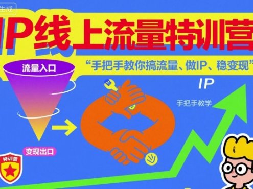 IP线上流量特训营，手把手教你搞流量、做IP、稳变现