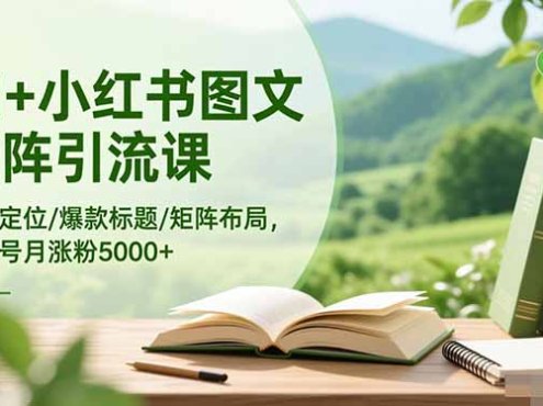 AI+小红书图文矩阵引流课：账号定位/爆款标题/矩阵布局/单账号月涨粉5000+