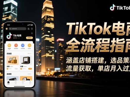 TikTok电商全流程指南，涵盖店铺搭建、选品策略、流量获取，单店月入过万