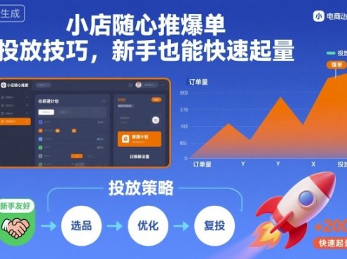 小店随心推爆单投放技巧，新手也能快速起量
