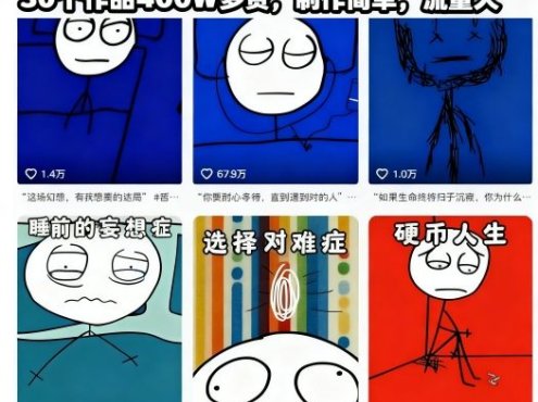 全网独家11月抖音火爆火柴人动画情感哲学赛道，30个作品400W多赞，制作简单，流量大【教学+素材】