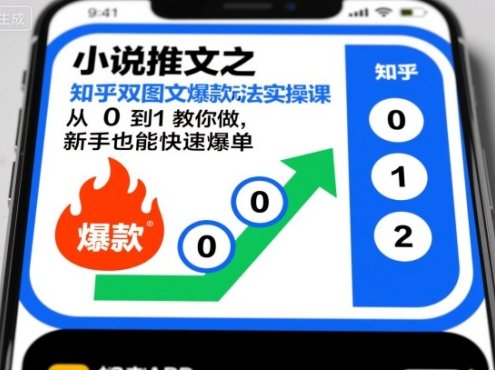 小说推文之知乎双图文爆款玩法实操课，从0到1教你做，新手也能快速爆单