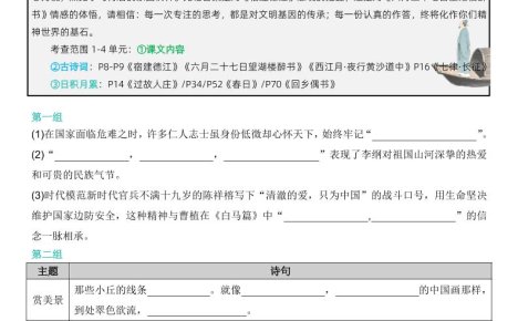 六上语文【期中情境填空·情境默写古诗词日积月累专项（空白版8页）】