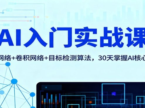 AI入门实战课:神经网络+卷积网络+目标检测算法,30天掌握AI核心基础