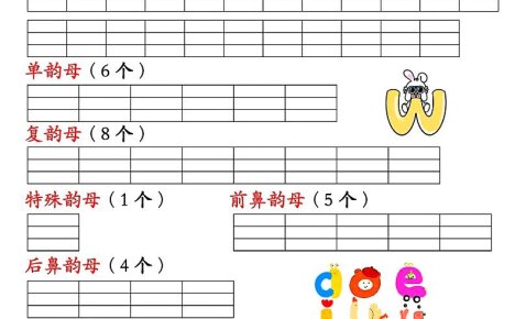 一上语文汉语拼音分类过关检测（含答案7页）