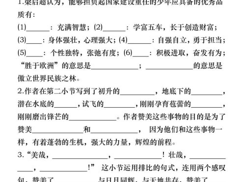 五年级上册语文期中冲刺专项复习(答案+空白)