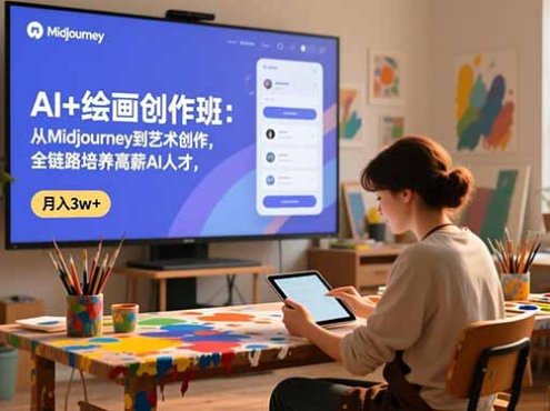 AI+绘画创作班:从Midjourney到艺术创作,全链路培养高薪AI人才,月入3w+