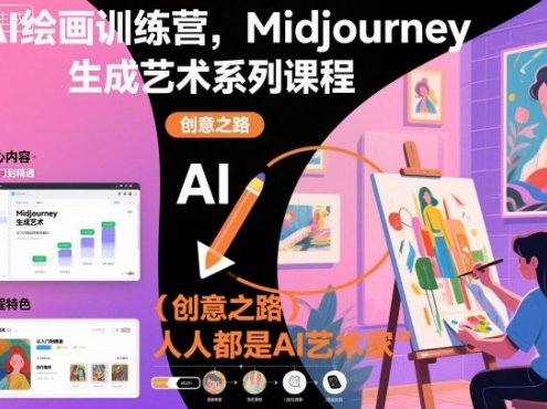 AI绘画训练营,Midjourney生成艺术系列课程,人人都是AI艺术家