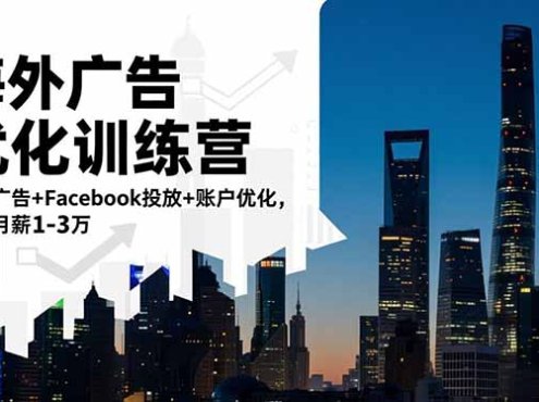 海外广告优化训练营:谷歌广告+Facebook投放+账户优化,轻松月薪1-3万