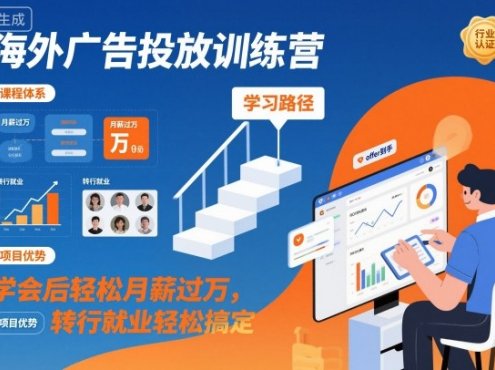海外广告投放训练营,学会后轻松月薪过万,转行就业轻松搞定