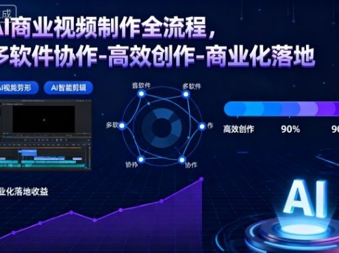 AI商业视频制作全流程,多软件协作-高效创作-商业化落地
