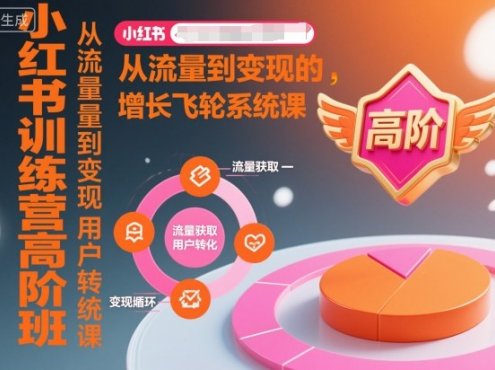小红书训练营高阶班，从流量到变现的增长飞轮系统课