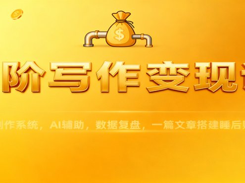 高阶写作变现课：IPO创作系统，AI辅助，数据复盘，一篇文章搭建睡后财富管道