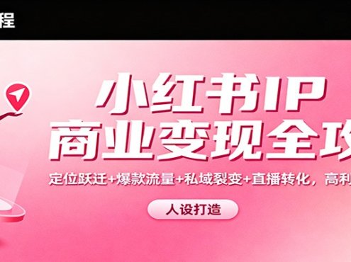 小红书IP商业变现全攻略：定位跃迁+爆款流量+私域裂变+直播转化，高利润闭环搭建