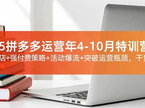 2025拼多多运营年4-10月特训营：暴力起店+强付费策略+活动爆流+突破运营瓶颈，干货拉满