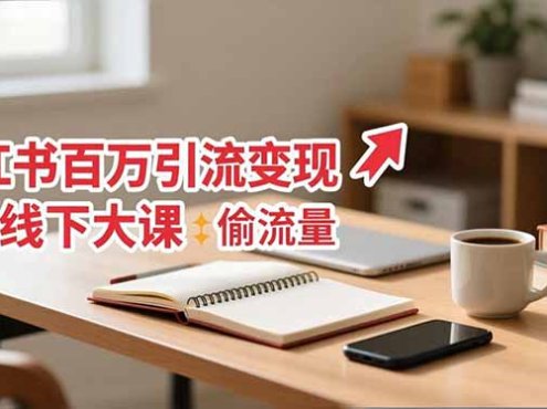 小红书百万引流变现-11月线下大课：分享从0到百万引流路径，手把手教偷流量、拿结果