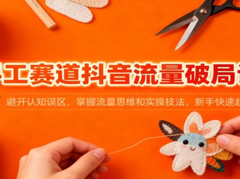 手工赛道抖音流量破局课：避开认知误区，掌握流量思维和实操技法，新手快速起号