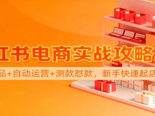 小红书电商实战攻略3.0：开店选品+自动运营+测款怼款，新手快速起店盈利