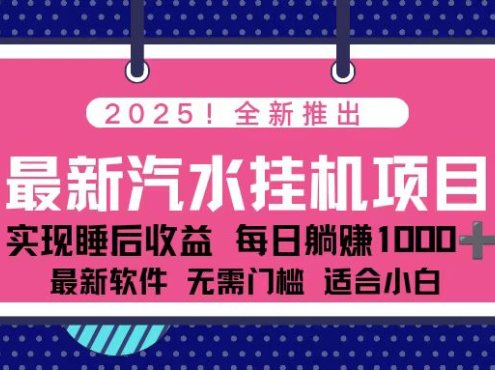 2025最新汽水音乐挂机项目 每天几分钟 轻松上w