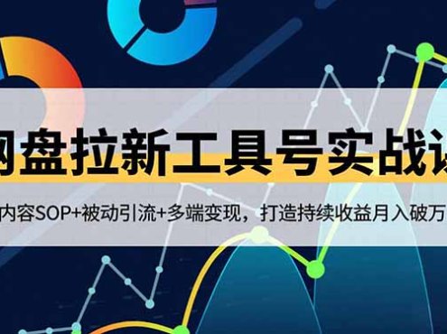 网盘拉新工具号实战课，内容SOP+被动引流+多端变现，打造持续收益月入破万