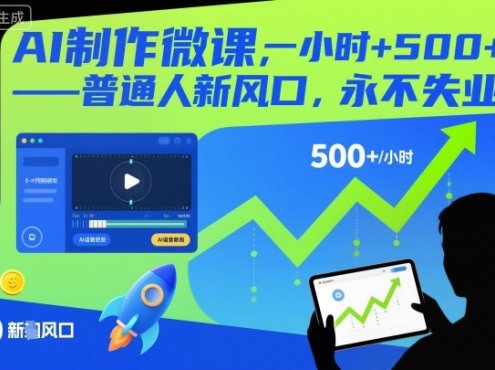 AI制作微课,一小时5张+,普通人新风口,永不失业