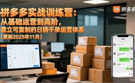 拼多多实战训练营：从基础运营到高阶，建立可复制的日销千单运营体系(更新11月