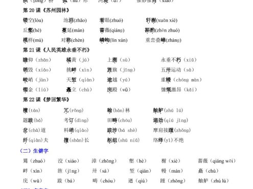 八年级上语文第5单元（知识梳理）-知识点