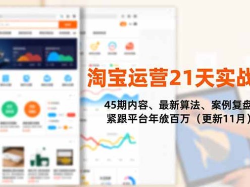 淘宝运营21天实战营，45期内容、最新算法、案例复盘，紧跟平台年入百万(更新11月