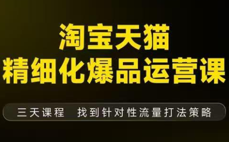 猫课子幽·淘宝天猫精细化爆品运营【音频+字幕+文档】(9月12-14杭州线下课)