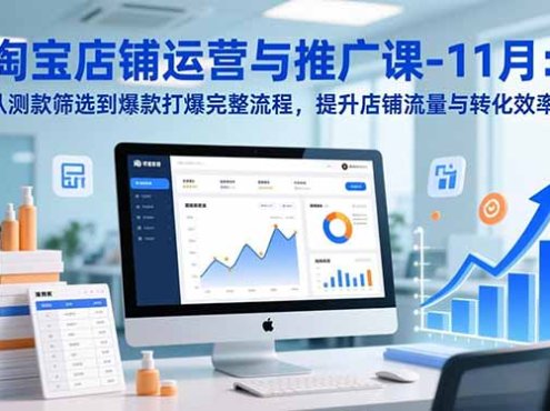 淘宝店铺运营与推广课-11月：从测款筛选到爆款打爆完整流程，提升店铺流量与转化效率