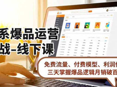淘系爆品运营实战-线下课，免费流量、付费模型、利润优化，三天掌握爆品逻辑月销破百万