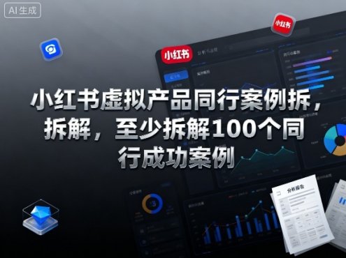 小红书虚拟产品同行案例拆解，至少拆解100个同行成功案例(完结)