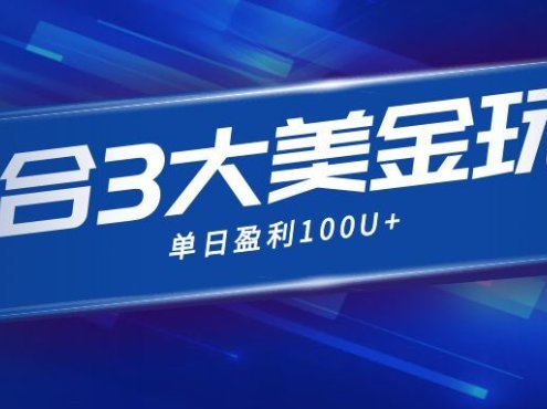 整合现在市面上的3种美金赚钱玩法，3种模式。单日产值·100U+
