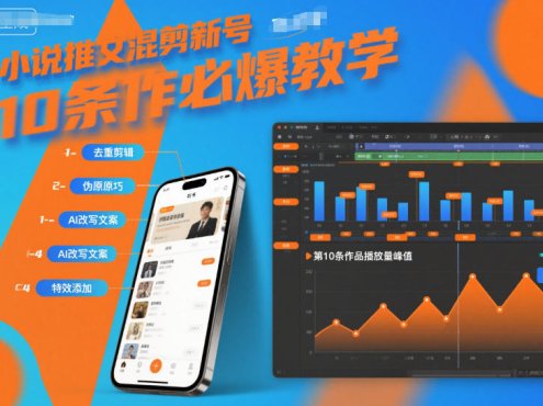小说推文混剪新号10条必爆教学，伪原创10条作品必爆技巧
