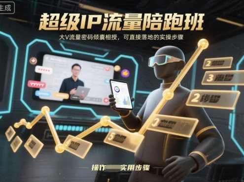 超级IP流量陪跑班，大V流量密码倾囊相授，可直接落地的实操步骤