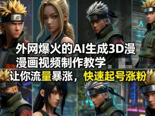 外网爆火的AI生成3D漫画视频制作教学，让你流量暴涨，快速起号涨粉！