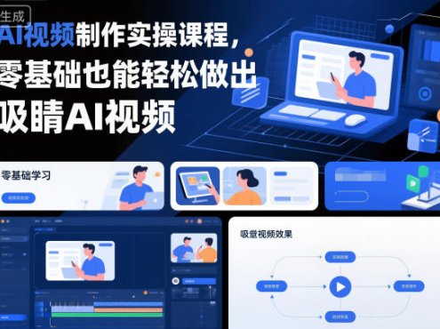 AI视频制作实操课程，零基础也能轻松做出吸睛AI视频
