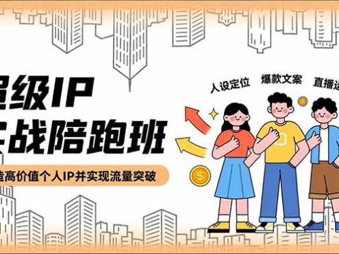 超级IP实战陪跑班，人设定位、爆款文案、直播运营，打造高价值个人IP并实现流量突破