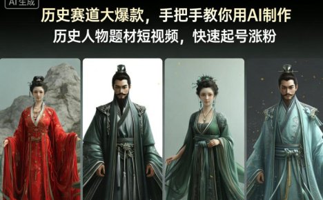 历史赛道大爆款，手把手教你用AI制作历史人物题材短视频，快速起号涨粉