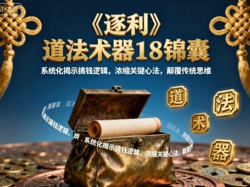 《逐利》道法术器18锦囊，系统化揭示搞钱逻辑，浓缩关键心法，颠覆传统思维(更新)