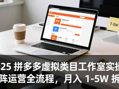 2025 拼多多虚拟类目工作室实操：矩阵运营全流程，月入 1-5W 拆解